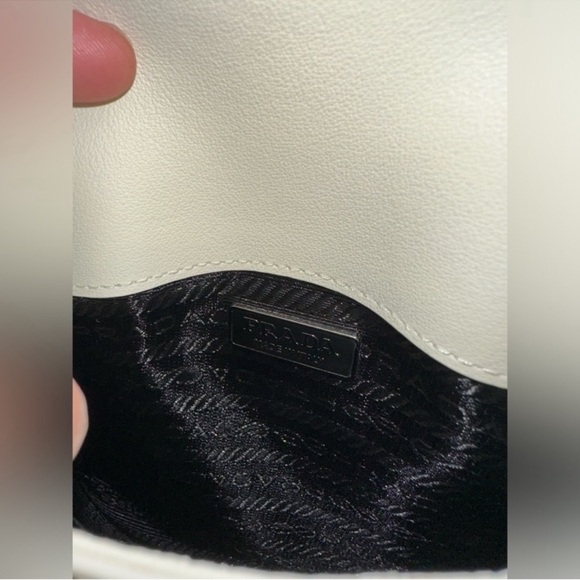 Prada Mini Cleo Brushed Leather Bag in White (LIKE NEW) - Picture 7 of 9